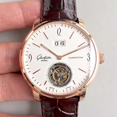 20180529152710190009 Glashutte Original Senator Excellence Tourbillon White Dial Replica Watch - UK Replica
