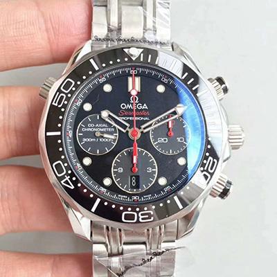20180609140307587585 Omega Seamaster Diver 300M Co-Axial Chronograph 44MM 212.30.44.50.01.001 V2 Black Dial Replica Watch - UK Replica