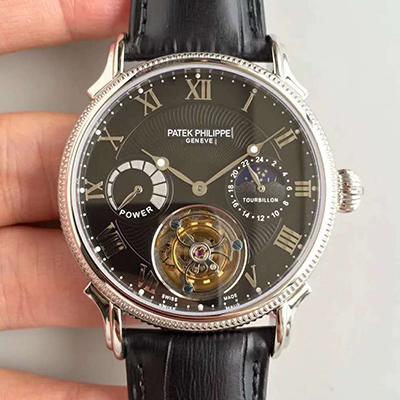 20180619120243500402 Patek Philippe Tourbillon Moonphase Black Dial Replica Watch - UK Replica