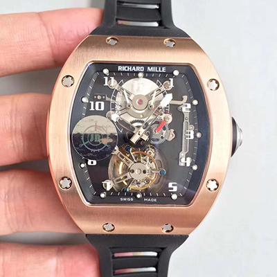 20180625142709940912 Richard Mille RM001 Rose Gold Tourbillon JB Factory Black Dial Replica Watch - UK Replica