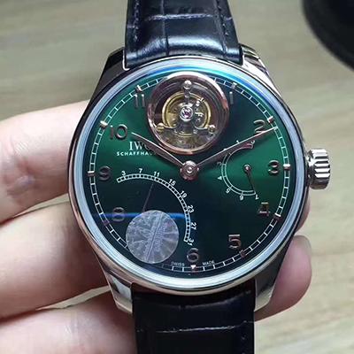 20180711100250823346 IWC Portuguese Tourbillon YL Factory Green Dial Replica Watch - UK Replica