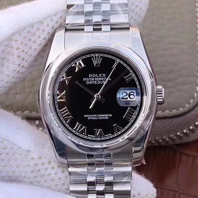 20180811103614720311 Rolex Datejust 116234 36mm AR Factory Black Dial Rome Time Scale Replica Watch - UK Replica