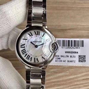 Ballon Bleu De Cartier W6920084 33MM V6 Factory Silver Dial Replica Watch - UK Replica