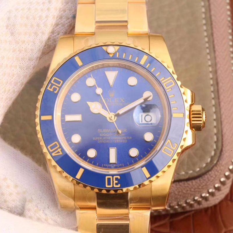 20181013170521810912 Rolex Submariner Date 116618LB VR Factory 18K Yellow Gold Wrapped Blue Dial Replica Watch - UK Replica