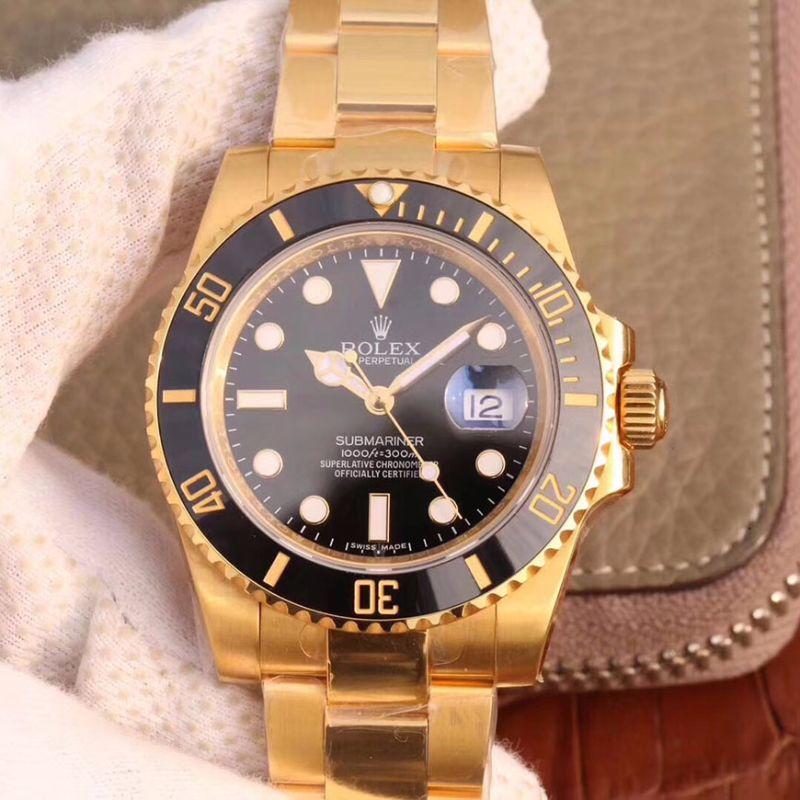 20181013174741297774 Rolex Submariner Date 116618LN VR Factory 18K Yellow Gold Wrapped Black Dial Replica Watch - UK Replica
