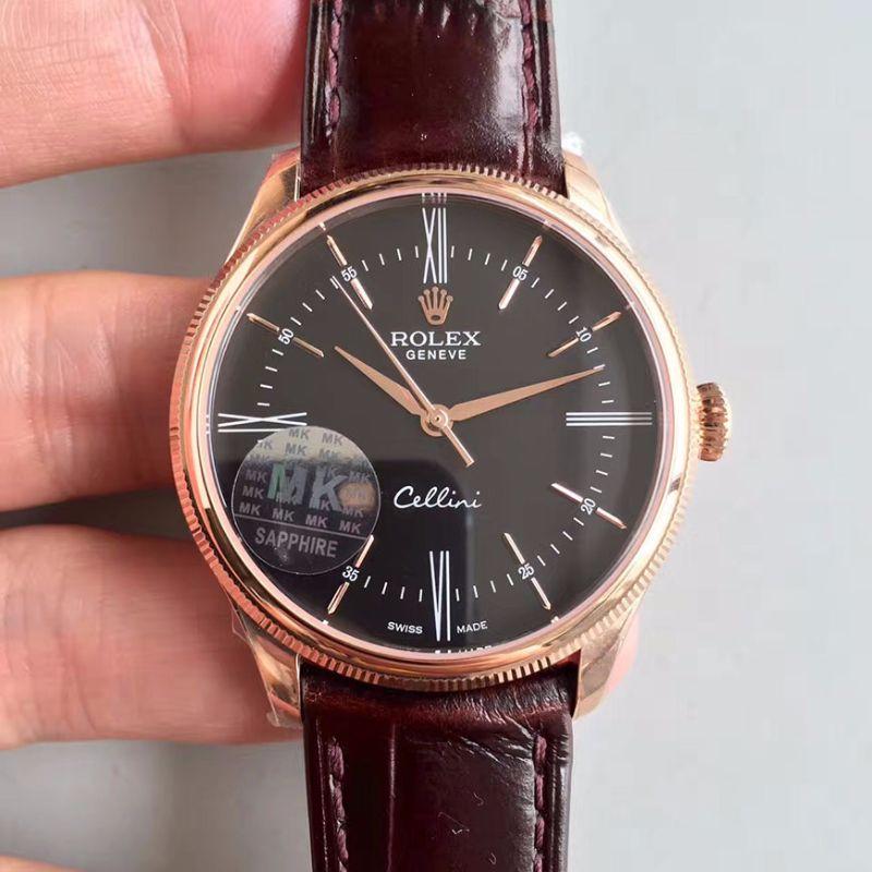 20181016103826663829 Rolex Cellini 50505 Rose Gold MKS Factory V4 Black Dial Replica Watch - UK Replica