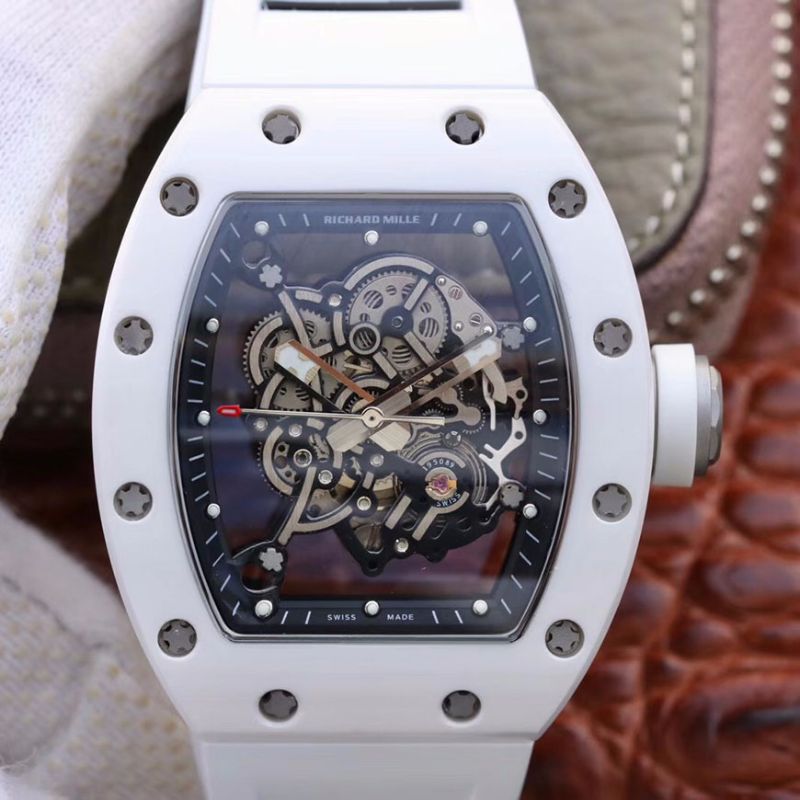 20181017154028900977 Richard Mille RM055 White Ceramic Skeleton Dial KV Factory V2 Replica Watch - UK Replica