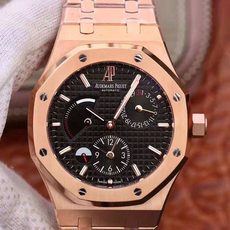20181024163754817547 Audemars Piguet Royal Oak GMT 41MM 26120 Rose Gold TWA Factory Black Dial Replica Watch - UK Replica