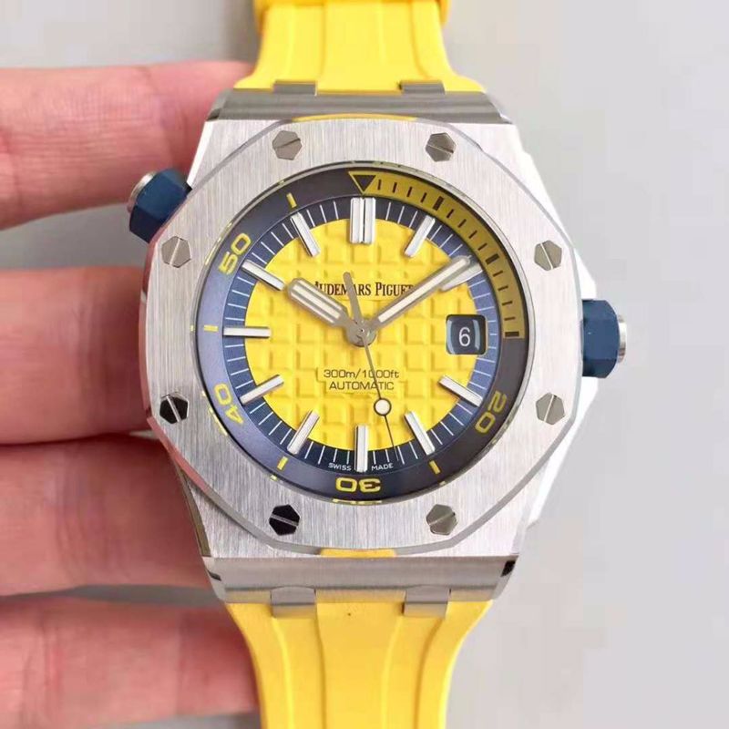 20181025151544363604 Audemars Piguet Royal Oak Offshore Diver 15710ST.OO.A051CA.01 JF Factory V3 Yellow Dial Replica Watch - UK Replica