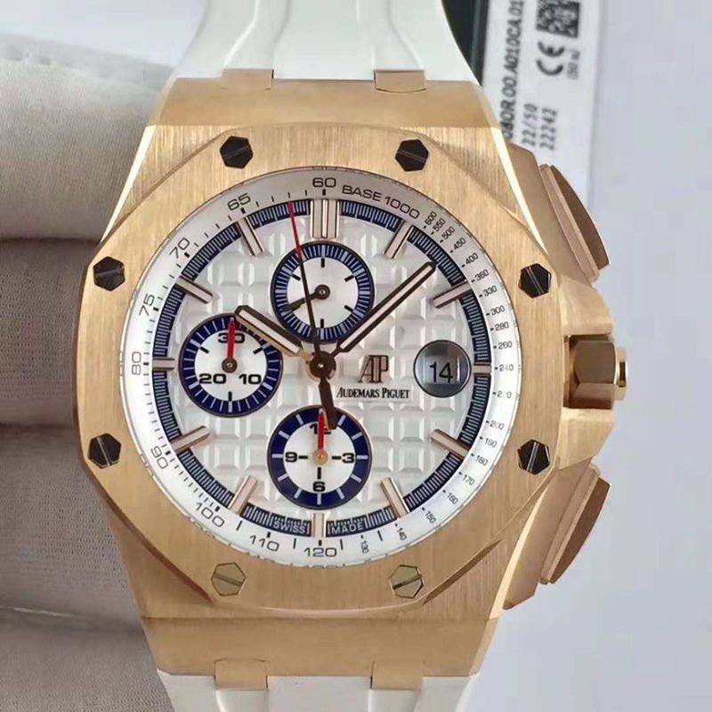 20181025172115250966 Audemars Piguet Royal Oak Offshore 50 Byblos Saint-Tropez 26408OR.OO.A010CA.01.99 JF Factory V2 White Dial Replica Watch - UK Replica
