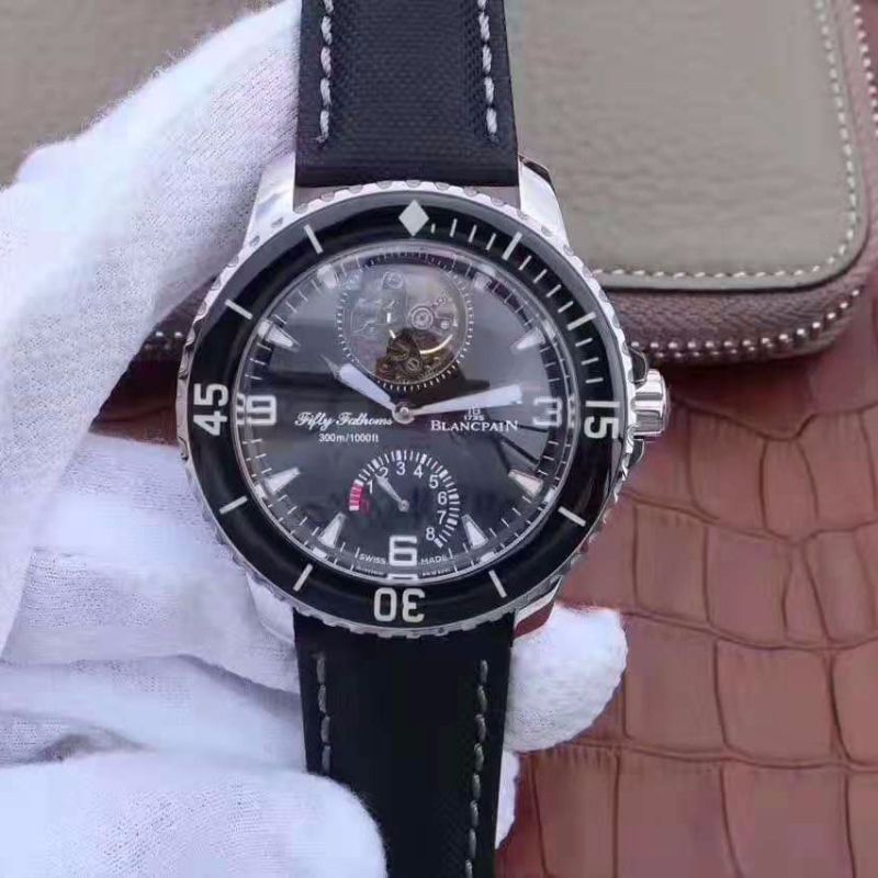 20181029092149490909 Blancpain Fifty Fathoms Tourbillon 8 Days 5025-1530-52A Black Dial Replica Watch - UK Replica