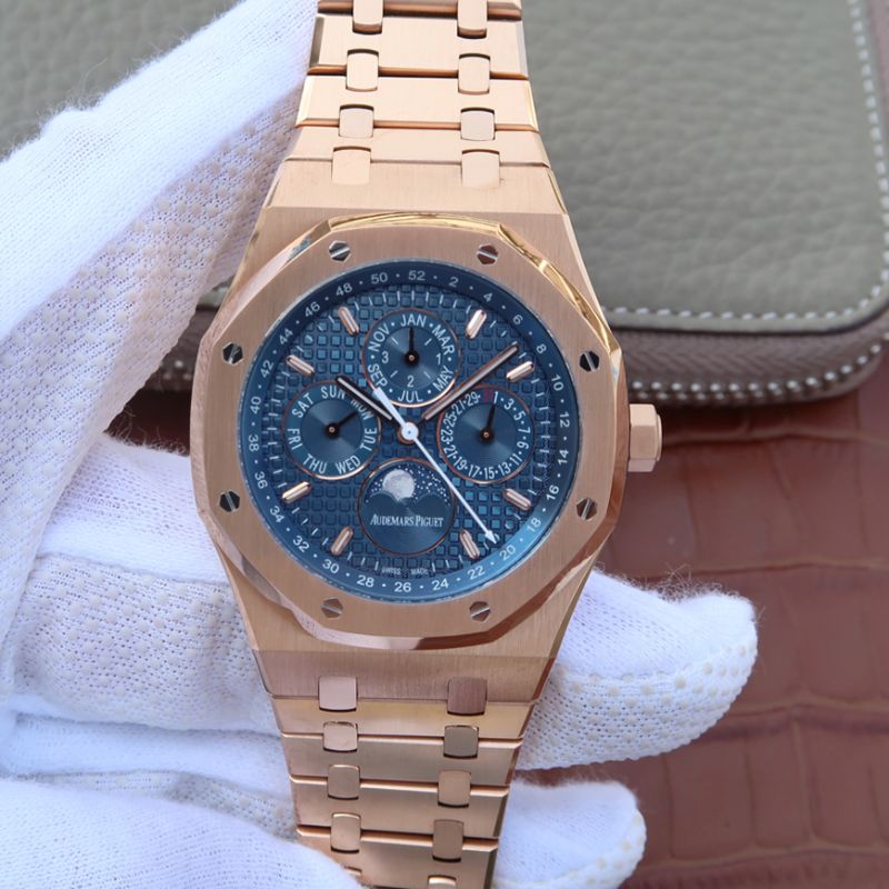 20181201155002900646 Audemars Piguet Royal Oak Perpetual Calendar 26574OR.OO.1220OR.02 JF Factory Blue Dial Replica Watch - UK Replica