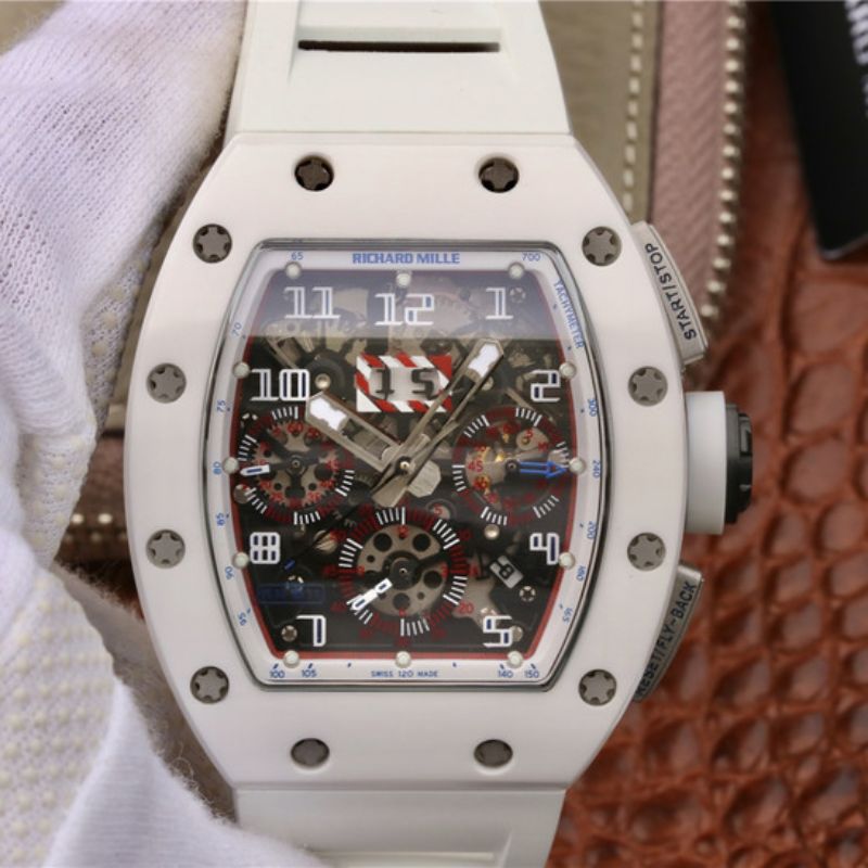 20181205154510363574 Richard Mille RM011 Chronograph KV Factory White Hollow Dial Replica Watch - UK Replica