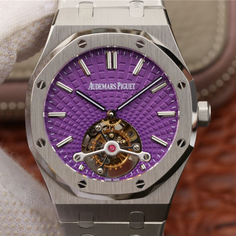 20181206100551633207 Audemars Piguet Royal Oak Tourbillon 26522ST.OO.1220ST.01 R8 Factory Purple Dial Replica Watch - UK Replica