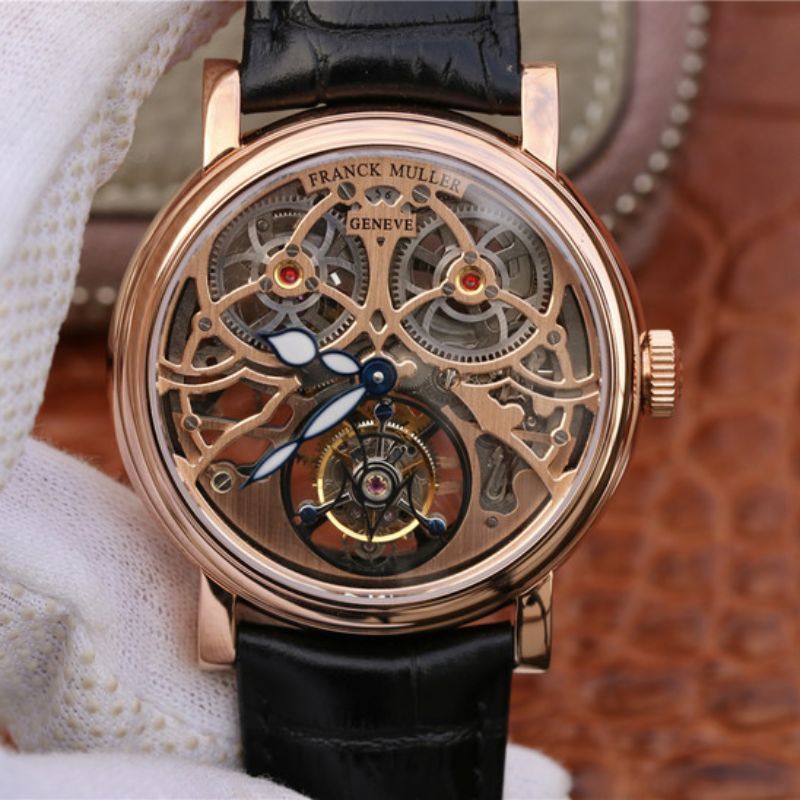 20181207164517927419 Franck Muller Giga Tourbillon 18K Rose Gold Skeleton Dial Replica Watch - UK Replica