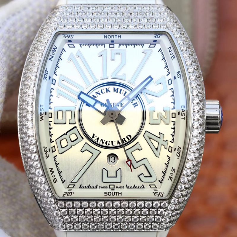 20190122132845350009 Franck Muller Vanguard V45.SC.DT.D.NBR.CD.5N.NR Silver Dial Replica Watch - UK Replica