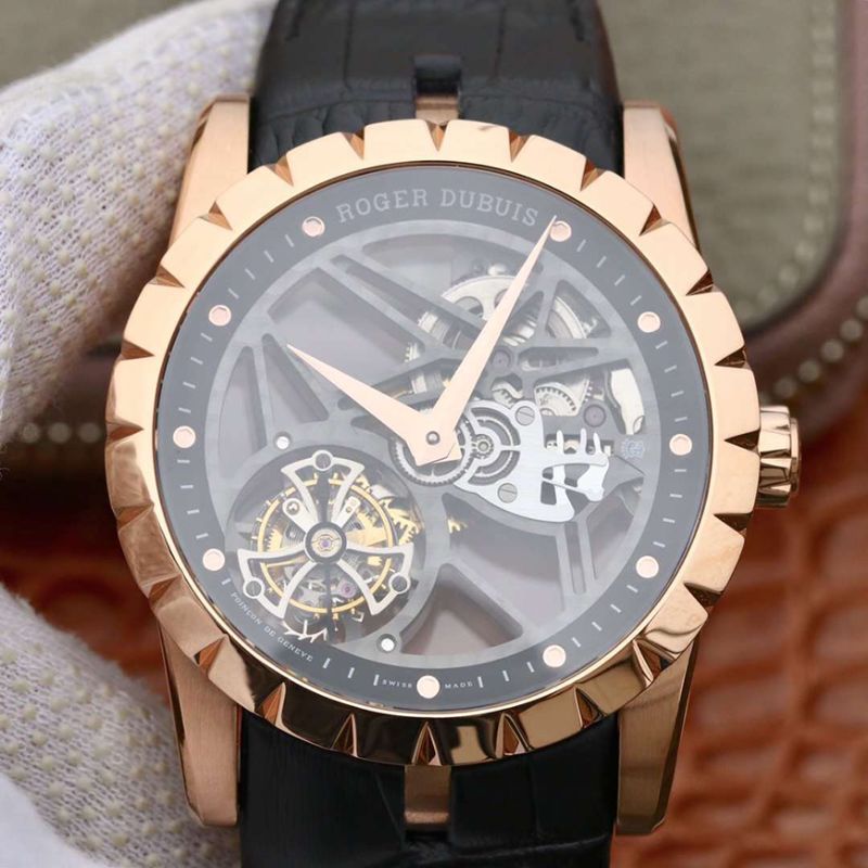 20190123155150423147 Roger Dubuis Excalibur Skeleton Flying Tourbillon RDDBEX0392 Grey Skeleton Dial Replica Watch - UK Replica
