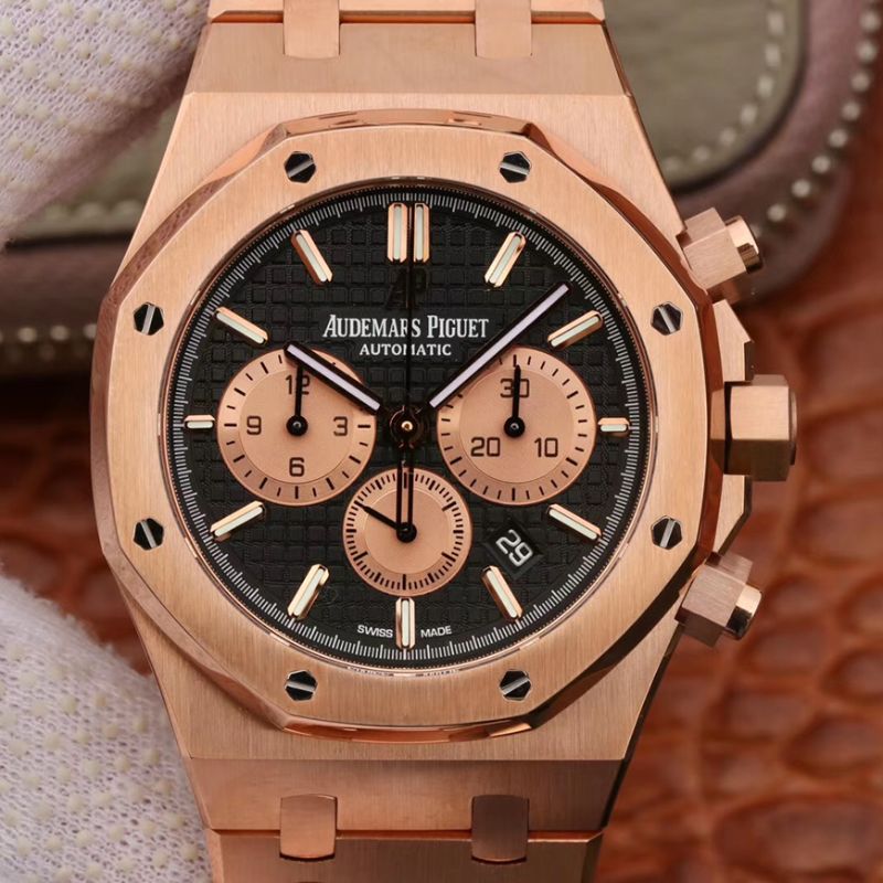 Audemars Piguet Royal Oak Chronograph 18K Rose Gold 26331OR.OO.1220OR.02 OM Factory Black Dial Replica Watch Audemars Piguet Royal Oak Chronograph 18K Rose Gold 26331OR.OO.1220OR.02 OM Factory Black Dial Replica Watch