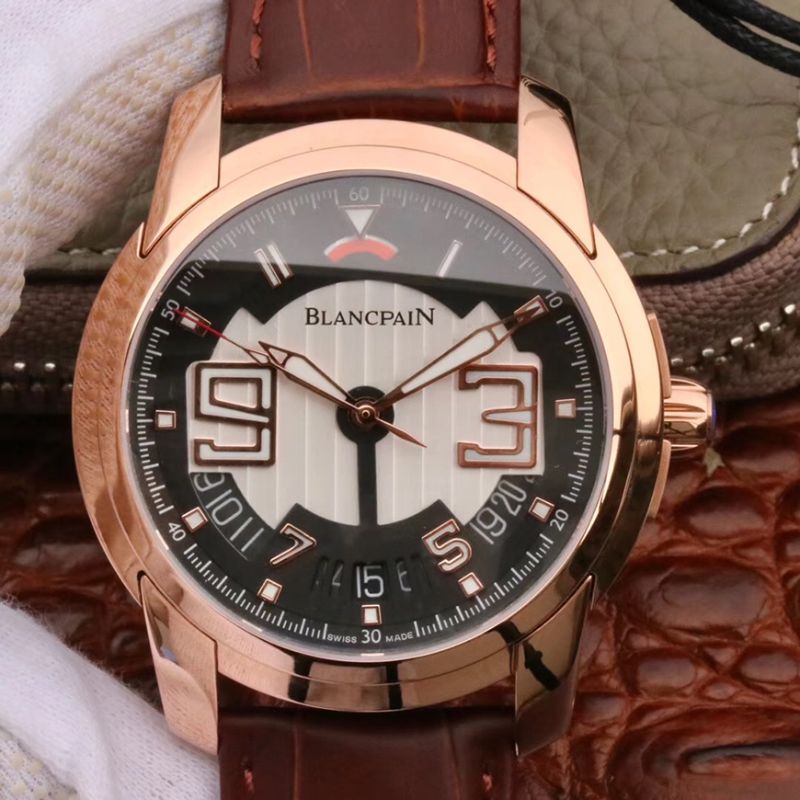 20190221142827503241 Blancpain L-EVOLUTION 8805-1134-53B Rose Gold Case Black Dial Replica Watch - UK Replica