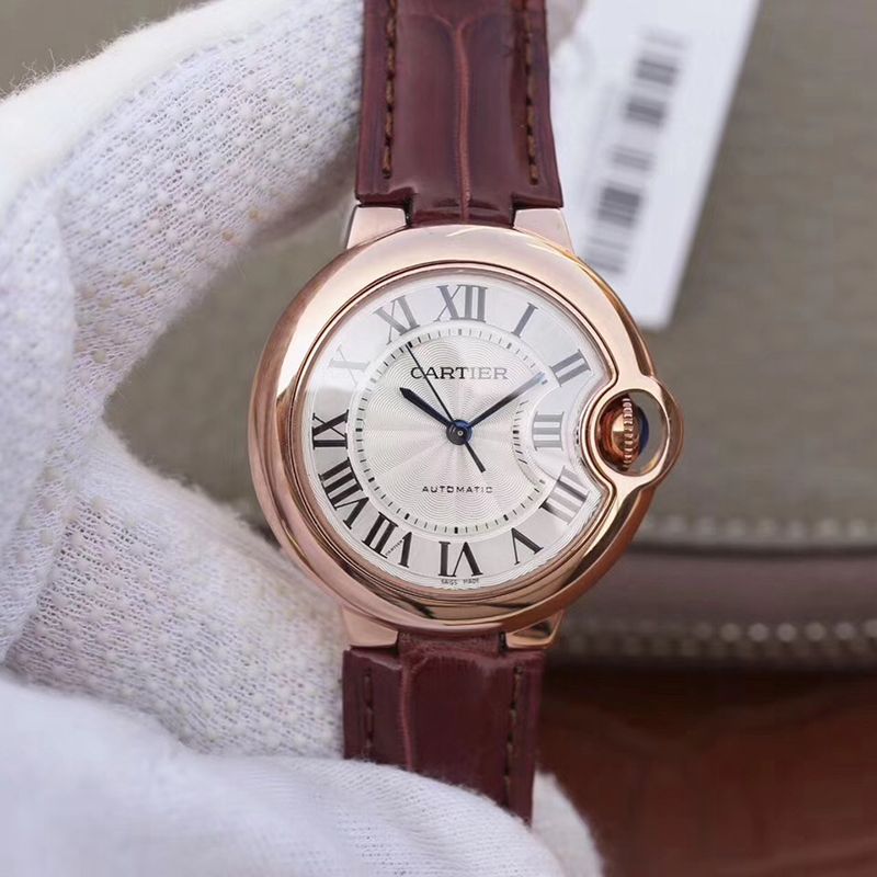 20190403160358767341 Ballon Bleu De Cartier Ladies 33mm V6 Factory 18K Rose Gold Case White Dial Replica Watch - UK Replica