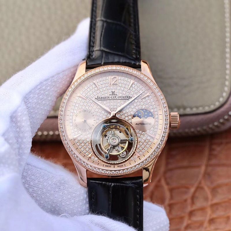 20190429152840387301 Jaeger-LeCoultre Master Complication Functions Tourbillon 18K Rose Gold Diamonds Dial Replica Watch - UK Replica