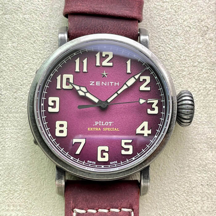 Zenith Pilot Type 20 Extra Special Ton Up 45MM 11.2430.679.21.C801 XF Factory Purple Dial Replica Watch - UK Replica Zenith Pilot Type 20 Extra Special Ton Up 45MM 11.2430.679.21.C801 XF Factory Purple Dial Replica Watch - UK Replica