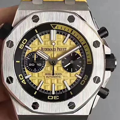 20180518105924830688 Audemars Piguet Royal Oak Offshore Diver Chronograph 26703ST.OO.A051CA.01 JF Factory Yellow Dial Replica Watch - UK Replica