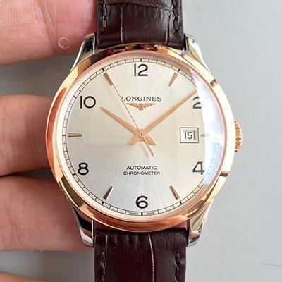20180525114842983225 Longines Record L2.820.4.76.2 18K Rose Gold Silver Dial Replica Watch - UK Replica