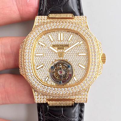 20180525153103170485 Patek Philippe Nautilus Jumbo 5711 Diamond Dial Tourbillon R8 Factory Replica Watch - UK Replica