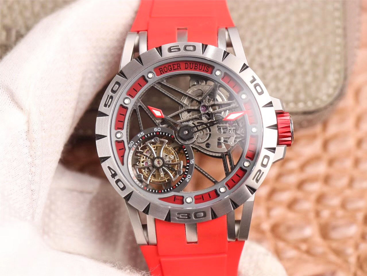 20191211175421 JB Factory Roger Dubuis Excalibur Spider Carbon Skeleton Flying Tourbillon RDDBEX0572 Transparent Version Replica Watch