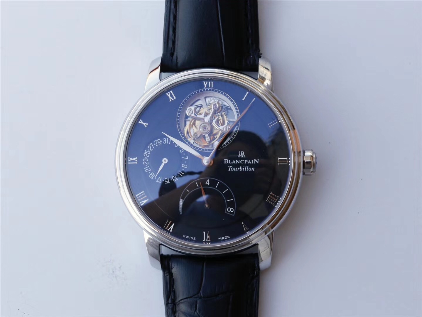 20191216151411 JB Factory Blancpain Villeret Tourbillon 8 Jours 6025-1542-55b Black Replica Watch