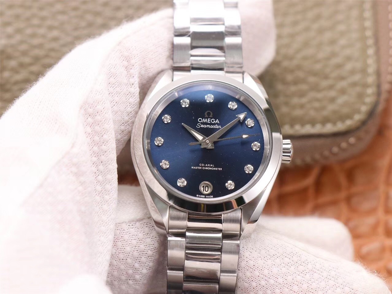 20191218170033 VS Factory Replica Omega Seamaster 220.10.38.20.53.001 Aqua Terra 150M CO‑AXIAL Master Chronometer Ladies Replica Watch