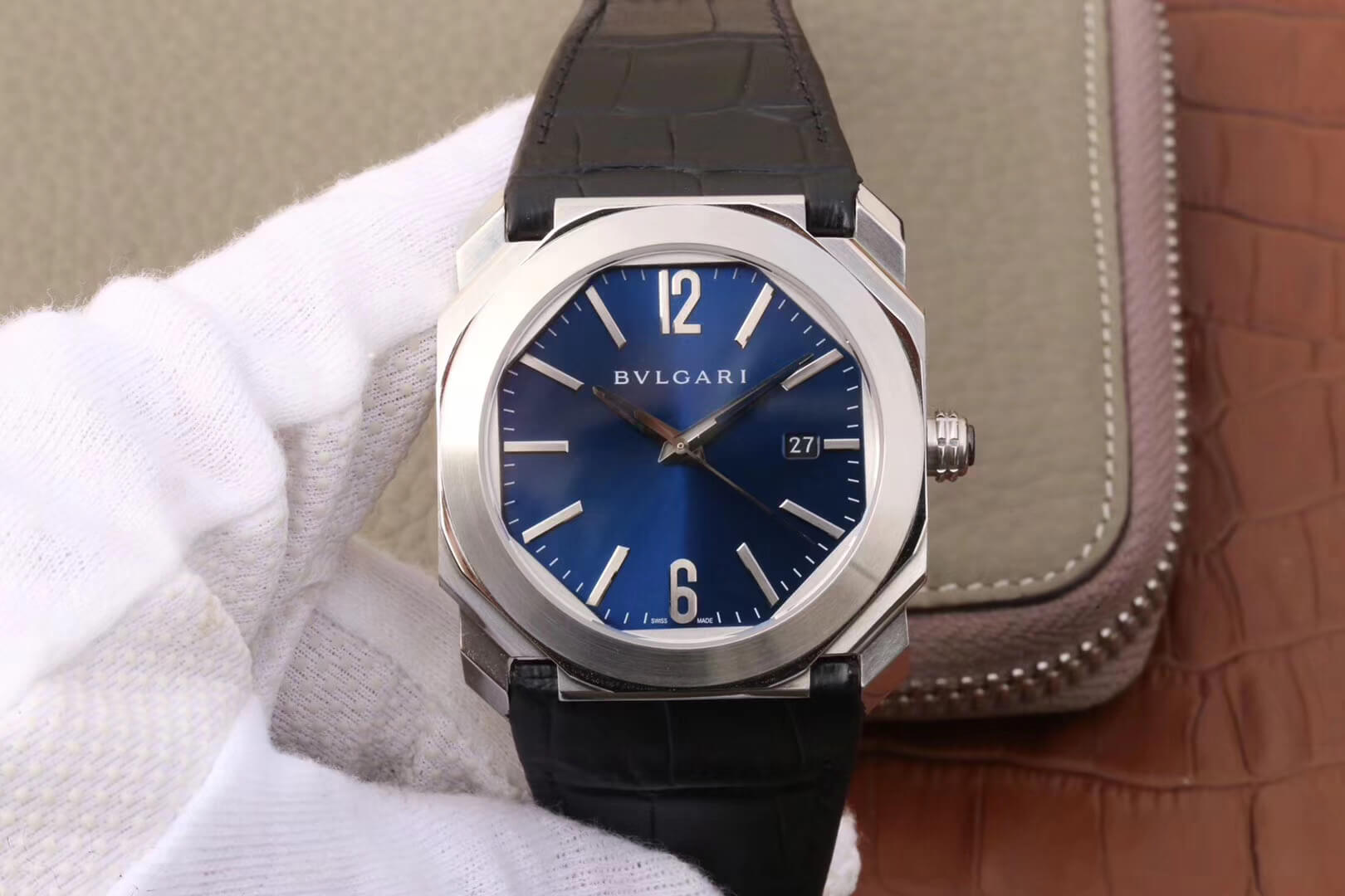 Bvlgari Octo 102429 BGO38C3SLD Dark Blue Dial Replica Watch Bvlgari Octo 102429 BGO38C3SLD Dark Blue Dial Replica Watch