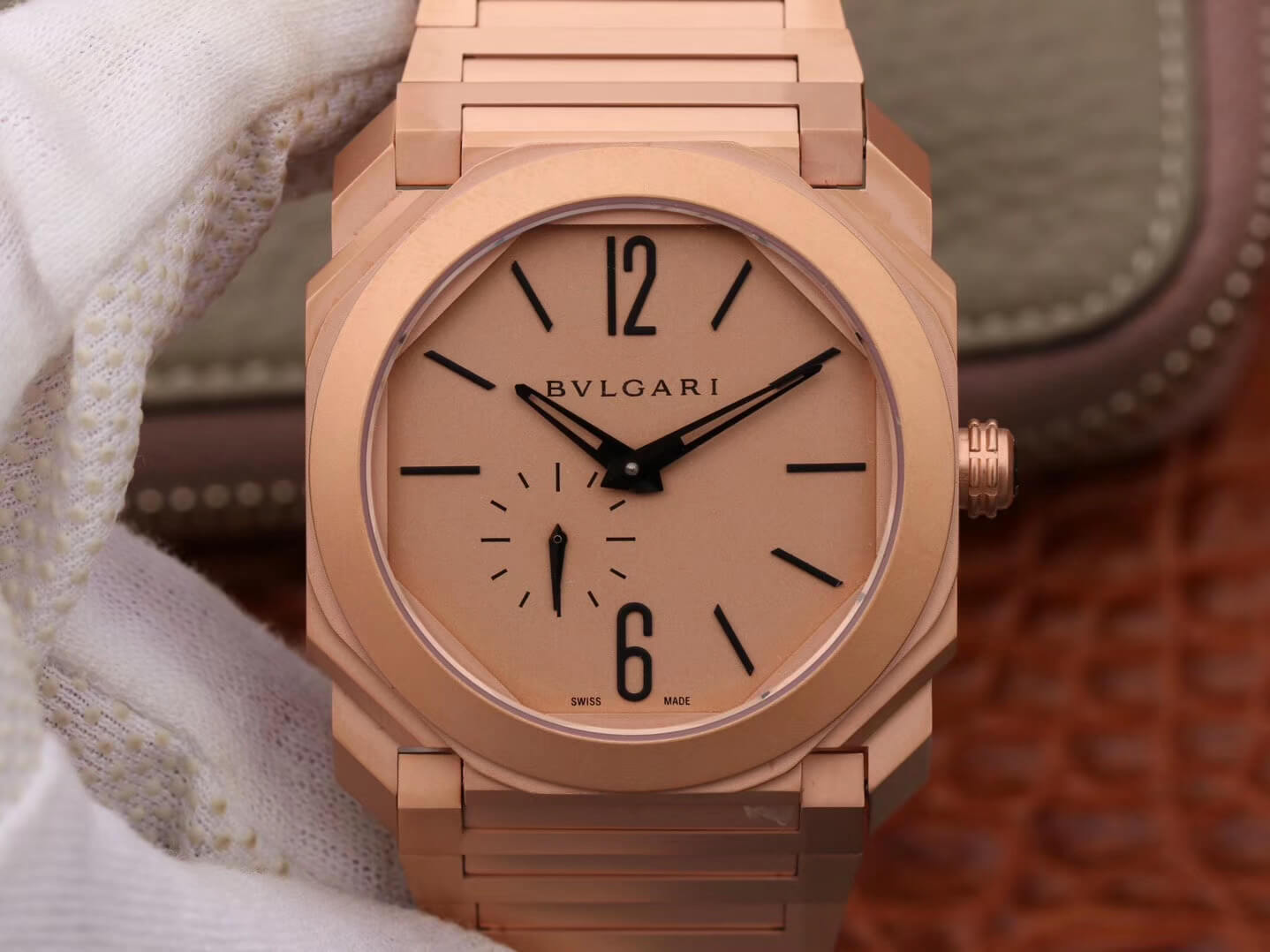 Bvlgari Octo Finissimo 102912 BV Factory Rose Gold Dial Replica Watch Bvlgari Octo Finissimo 102912 BV Factory Rose Gold Dial Replica Watch