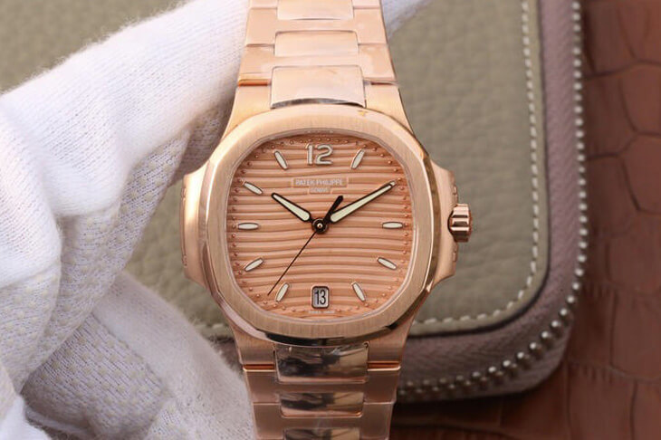 Patek Philippe Nautilus Ladies 7118-1R-010 PF Factory Honey Gold Dial Replica Watch Patek Philippe Nautilus Ladies 7118-1R-010 PF Factory Honey Gold Dial Replica Watch