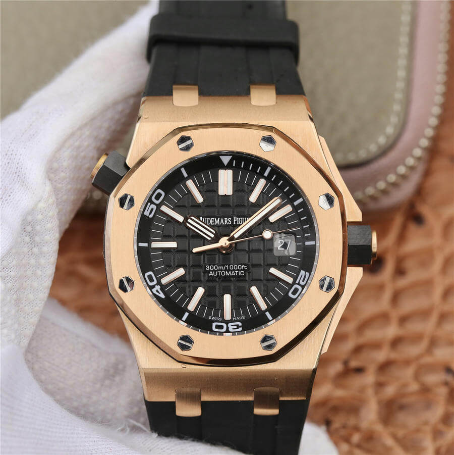 Audemars Piguet Royal Oak Offshore 15710 JF Factory V8 Rose Gold Black Dial Replica Watch Audemars Piguet Royal Oak Offshore 15710 JF Factory V8 Rose Gold Black Dial Replica Watch
