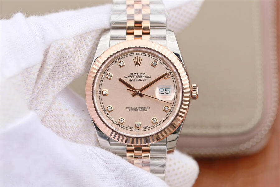 Rolex Datejust M126331-0008 EW Factory Rose Gold Sundust Dial Replica Watch Rolex Datejust M126331-0008 EW Factory Rose Gold Sundust Dial Replica Watch