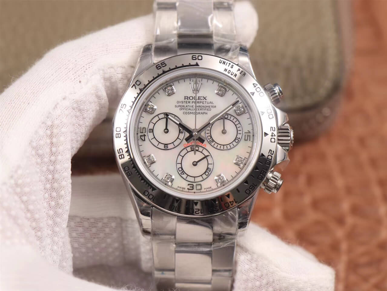 Rolex Daytona Cosmograph 116520-78590 JH Factory Diamond Dial Replica Watch Rolex Daytona Cosmograph 116520-78590 JH Factory Diamond Dial Replica Watch