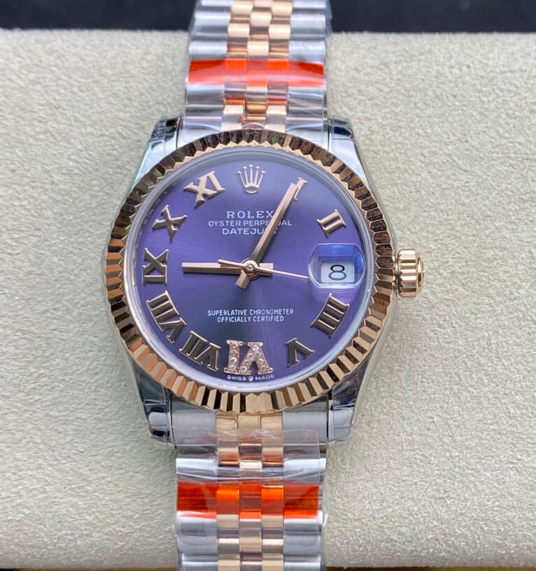 Rolex Datejust M278271-0020 TW Factory Diamond Eggplant Purple Dial Replica Watch Rolex Datejust M278271-0020 TW Factory Diamond Eggplant Purple Dial Replica Watch