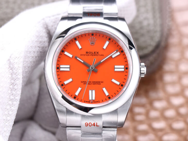 Rolex Oyster Perpetual M124300-0007 41MM EW Factory Coral Red Dial Replica Watch Rolex Oyster Perpetual M124300-0007 41MM EW Factory Coral Red Dial Replica Watch