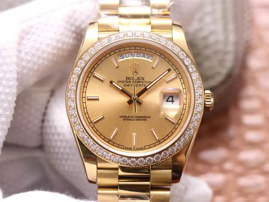 Rolex Day-Date M228348RBR-0008 EW Factory Champagne Dial Replica Watch Rolex Day-Date M228348RBR-0008 EW Factory Champagne Dial Replica Watch