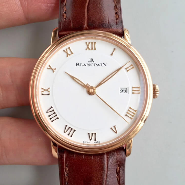 Blancpain Villeret 6651-3642-55B ZF Factory Rose Gold White Dial Replica Watch Blancpain Villeret 6651-3642-55B ZF Factory Rose Gold White Dial Replica Watch