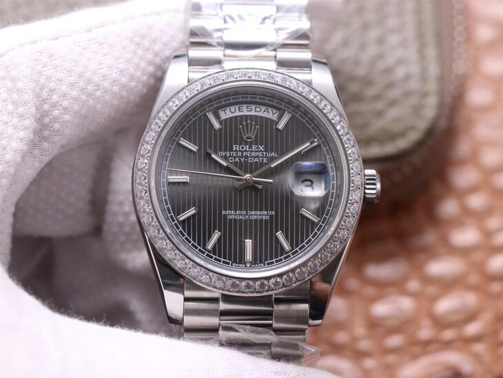 Rolex Day-Date M228349RBR-0008 EW Factory White Gold Grey Dial Replica Watch Rolex Day-Date M228349RBR-0008 EW Factory White Gold Grey Dial Replica Watch