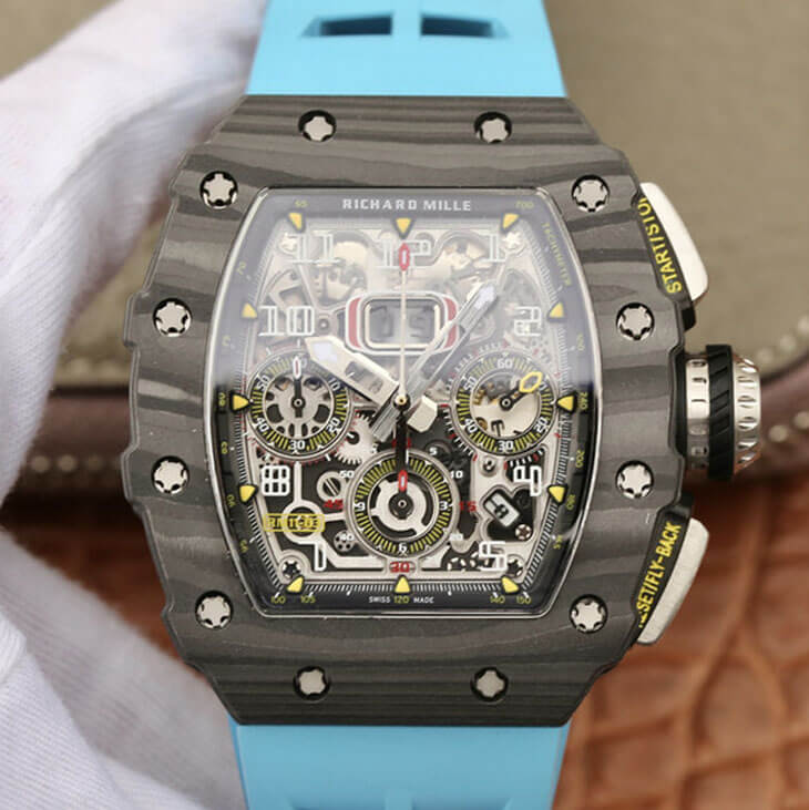 Richard Mille RM11-03 KV Factory Carbon Fiber Blue Strap Replica Watch Richard Mille RM11-03 KV Factory Carbon Fiber Blue Strap Replica Watch