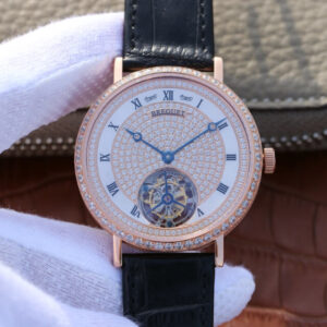 Breguet Classique Ultra-Thin Tourbillon Rose Gold Diamond Dial Replica Watch