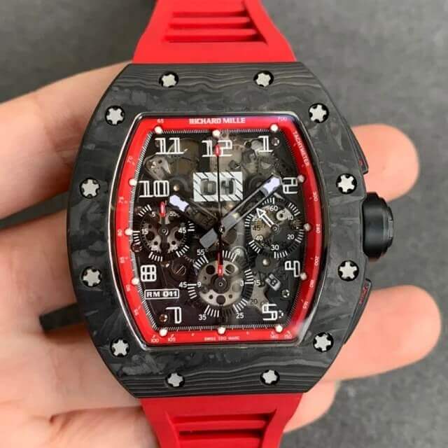 Richard Mille RM-011 KV Factory V2 Forged Carbon Case Rubber Strap Replica Watch Richard Mille RM-011 KV Factory V2 Forged Carbon Case Rubber Strap Replica Watch