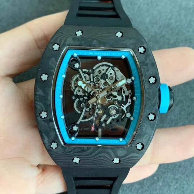 Richard Mille RM055 KV Factory V2 Carbon Fiber Black Rubber Strap Replica Watch Richard Mille RM055 KV Factory V2 Carbon Fiber Black Rubber Strap Replica Watch