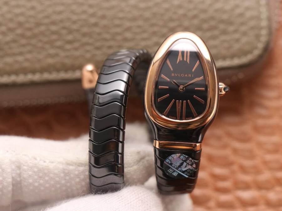 Bvlgari Serpenti 102735 BV Factory Rose Gold Black Dial Replica Watch Bvlgari Serpenti 102735 BV Factory Rose Gold Black Dial Replica Watch