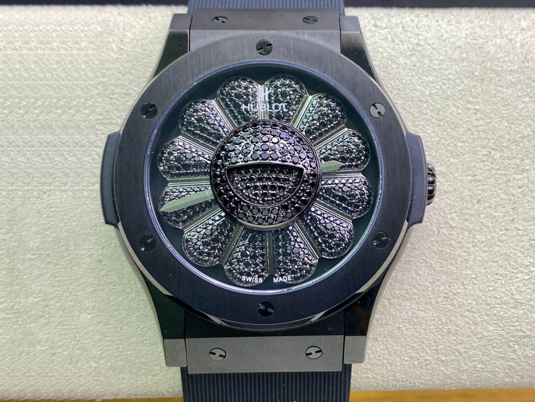 Hublot Classic Fusion Takashi Murakami 507.CX.9000.RX.TAK21 Sunflower Diamond Black Dial Replica Watch Hublot Classic Fusion Takashi Murakami 507.CX.9000.RX.TAK21 Sunflower Diamond Black Dial Replica Watch