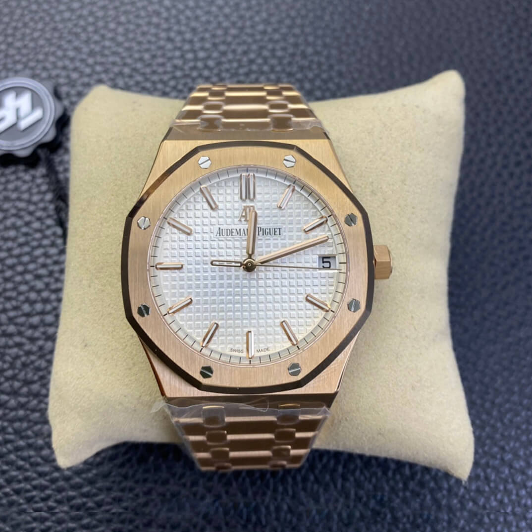 Audemars Piguet Royal Oak 15500 ZF Factory Rose Gold Version White Dial Replica Watch Audemars Piguet Royal Oak 15500 ZF Factory Rose Gold Version White Dial Replica Watch